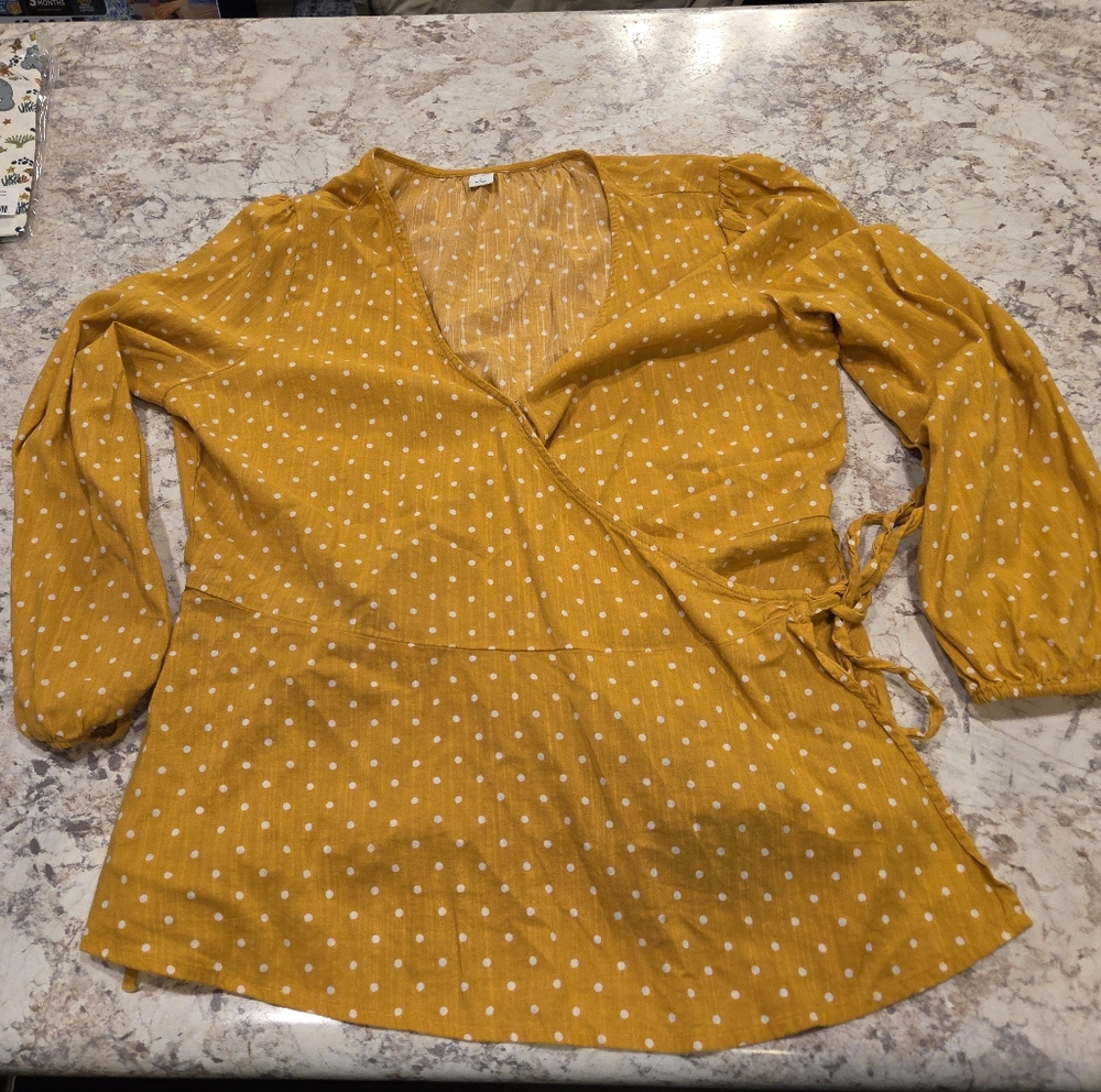 Yellow Polka-dot Blouse